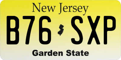 NJ license plate B76SXP