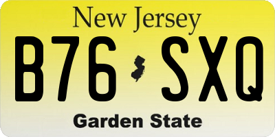 NJ license plate B76SXQ