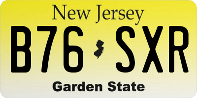 NJ license plate B76SXR