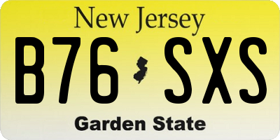 NJ license plate B76SXS
