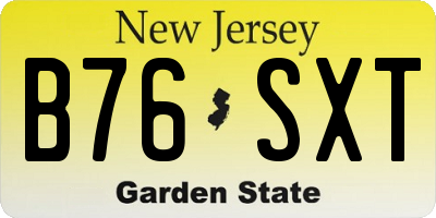 NJ license plate B76SXT