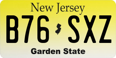 NJ license plate B76SXZ