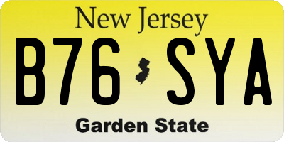 NJ license plate B76SYA