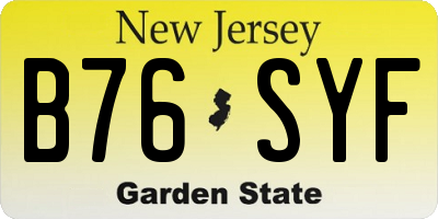NJ license plate B76SYF