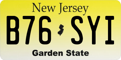 NJ license plate B76SYI