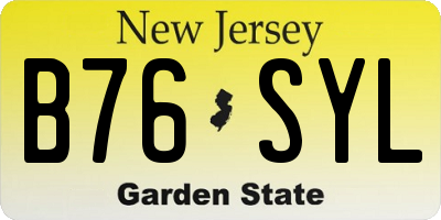 NJ license plate B76SYL