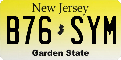 NJ license plate B76SYM