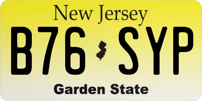 NJ license plate B76SYP