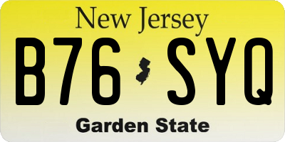 NJ license plate B76SYQ