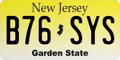 NJ license plate B76SYS