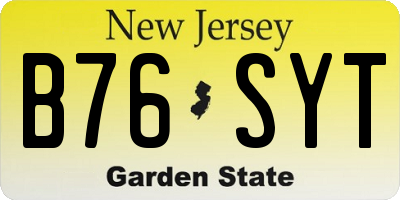 NJ license plate B76SYT