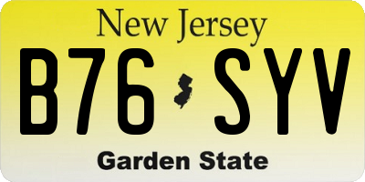 NJ license plate B76SYV