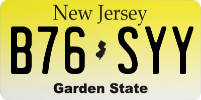 NJ license plate B76SYY