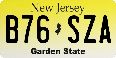 NJ license plate B76SZA