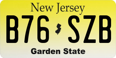NJ license plate B76SZB