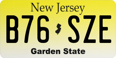 NJ license plate B76SZE