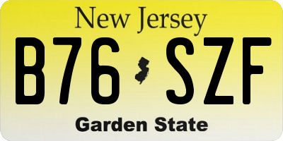 NJ license plate B76SZF