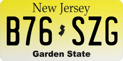 NJ license plate B76SZG