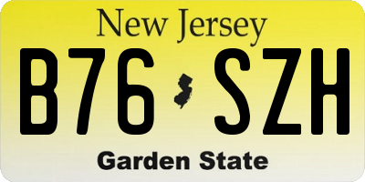 NJ license plate B76SZH