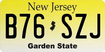 NJ license plate B76SZJ