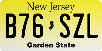 NJ license plate B76SZL