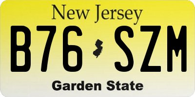 NJ license plate B76SZM