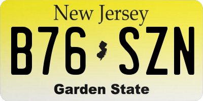 NJ license plate B76SZN