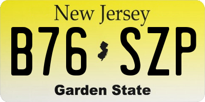 NJ license plate B76SZP