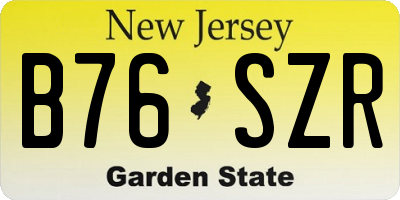 NJ license plate B76SZR