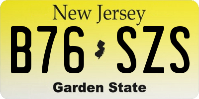 NJ license plate B76SZS