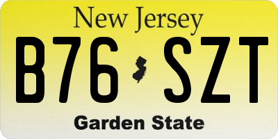 NJ license plate B76SZT