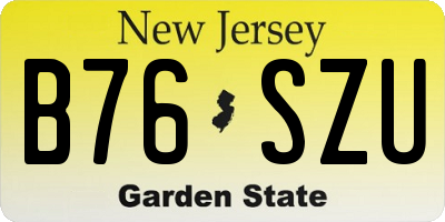 NJ license plate B76SZU