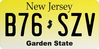 NJ license plate B76SZV