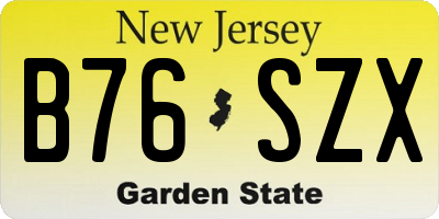 NJ license plate B76SZX