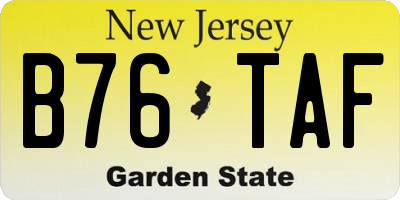 NJ license plate B76TAF