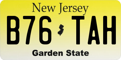 NJ license plate B76TAH