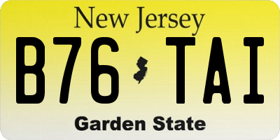 NJ license plate B76TAI