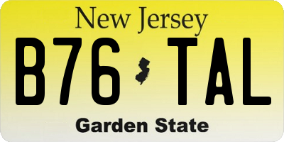NJ license plate B76TAL
