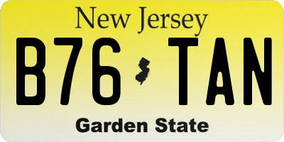 NJ license plate B76TAN