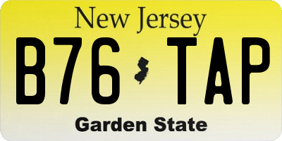 NJ license plate B76TAP