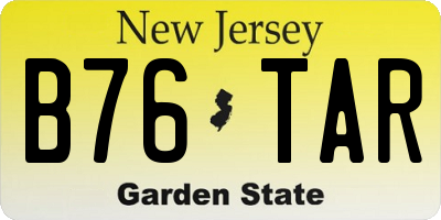 NJ license plate B76TAR