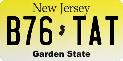 NJ license plate B76TAT