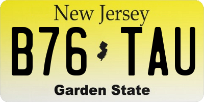 NJ license plate B76TAU