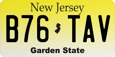 NJ license plate B76TAV