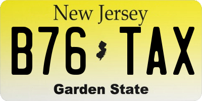 NJ license plate B76TAX