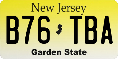 NJ license plate B76TBA