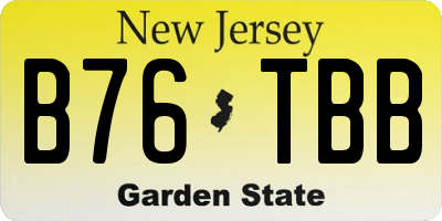 NJ license plate B76TBB