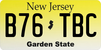 NJ license plate B76TBC