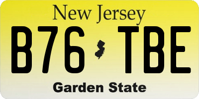 NJ license plate B76TBE
