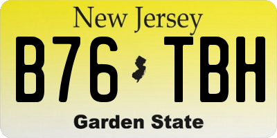 NJ license plate B76TBH